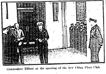 Commodore Elliott at the opening of the new China Fleet Club Hong Kong Sunday Herald Pictorial Supplement page 2 1st April 1934