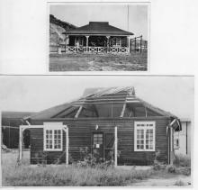 Kai Tack aerodrome RAF radio cabin before and after the typhoon 