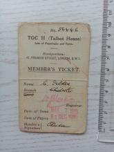 1936 TOC H Membership Card 1 