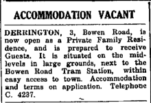 Derrington 3 Bowen Road Accomodation Vacant Hong Kong Sunday Herald page 2 21st July 1929