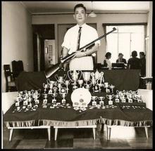 Henry Souza with all his trophies