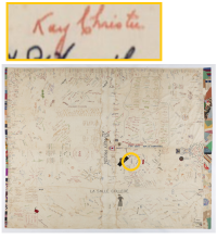 Kay Christie's signature on the Day Joyce Sheet
