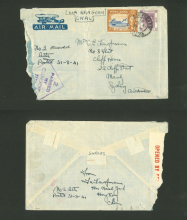 A letter cover from Mr. F.A. Kaufmann to Mrs. C.E. Kaufmann during WWII (01-09-1941)