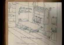 Frank Cheesman drawing of Stanley Interment Camp POW Hong Kong