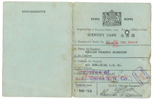 Master William Thompson Rochester’s Hong Kong Identity Card