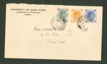 University of Hong Kong Department of Physiology cover addressed to Miss Elizabeth Ride, daughter of Sir Lindsay Ride