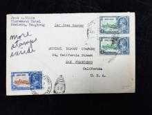 A cover sent from the Claremont Hotel with King George V Silver Jubilee stamps