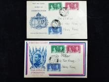 King George VI Coronation First Day Covers addressed to Dr. L. T. Ride dated 12 May 1937