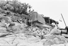 Stanley Beach after Typhoon Mary. Hong Kong June 1960