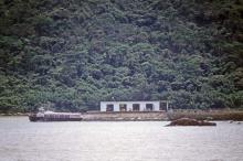Lantau island northside pier serviced by a hoverferry.1990s but which pier