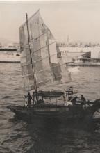 large sampan hong kong harbour 1954