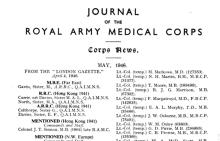 Journal of the Royal Army Medical Corps - Corps News 1946