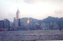 View from Tsimshatsui towards Wanchai in October 1994