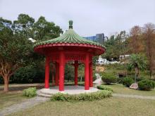 Chinese pavilion at Lake Ad Excellentiam at CUHK