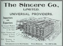 Sincere Department Store advertisement  1920
