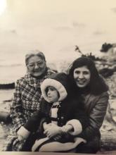 Helen June Sanchez neé Kew with daughter Victoria Frances Eleanor & grandaughter Eleanor Bernadette McEvoy - in Canada, about 1973