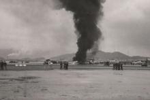 plane on fire kai tak 4 1954
