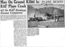 RAF Hasting aircraft crash