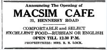 Macsim Cafe- China Mail 19-01-1938