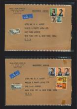 Two covers sent by Muller & Phipps (China) Ltd. to New York City in 1967 and 1968