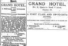 Grand Hotel adverts 1910 and 1911