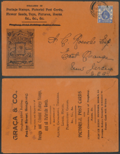 1921 (7 APL) Graca & Co. Red Cover sent to A.C. Roessler Esq.