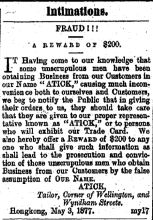 atick fraud alert the china mail page 1 4th may 1877