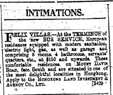 Felix Villas Hong Kong Daily Press page 6 31st July 1926