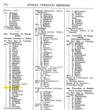Father Ambrogio Poletti listed in the China Hong List 1939