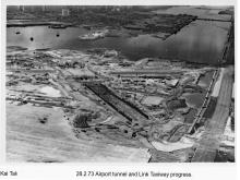 Kai Tak airport passenger terminal parking apron reclamation works including public traffic tunnel under the airport