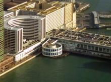 Ocean Terminal spiral ramp entrances to car parking decks