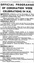 Coronation Week Celebration for King George VI in May 1937