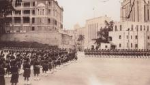 Seaforth Highlanders on Murray Parade Ground - April 1937