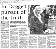 Jill Doggett, article in South China Morning Post, 1992