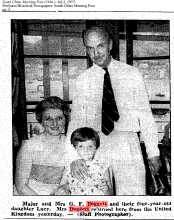 Jill Doggett with husband and daughter, 1957
