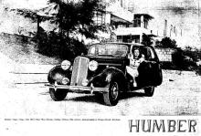 1939 Advertisement for Humber Cars on Braga Circuit, Kadoorie Hill