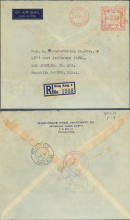 1956 (24 AU) Nederlandsche Handel – Maatschappij’s Metered-stamp Cover – sent to M.D.R. Manufacturing Co. Inc., 4853 West Jefferson Blvd., LOS ANGELES. 16. cal., Republic 2-7889. U.S.A.