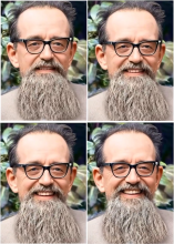 Four stills of a short video