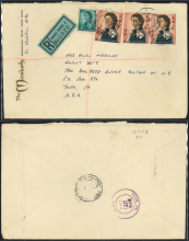 1964 (26 NO) The Mandarin Registered Air Mail Cover - sent to MRS ELLEN MECKLEY, EXPORT DEPT., THE DENTISTS’ SUPPLY COMPANY OF N.Y., P.O. Box 872, YORK, PA, U.S.A.