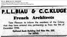 C. C. Kluge, architect advertisement, 1946