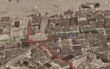 Houses on Queen's Road and Pottinger street c.1875 annotated