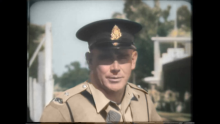 Colourised video frame of newsreel - 1