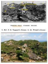 1911 Presbyterian Missions houses coloured, AI enhanced, numbered.