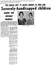 Valerie Conibear and Wendy Blackmur, 1965