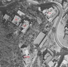 Aerial photograph of buildings Kennedy Road 70 - 86 (Jan. 1963)