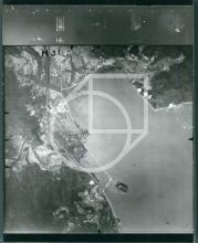 Aerial photo of Tai Po, 1924, shows the area that would later have Wang Fuk Court built on it, near Island House
