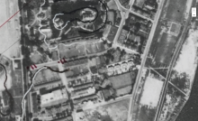 Aerial photo of Kimberley, Granville, and Cameron Roads, 1924