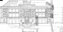 Architectural drawing of RBL 39, front elevation - Georgian Mansion