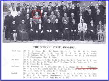1960-1961 Wah Yan College staff incl. R J Wilkinson