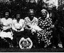 The Rousseaus and Miss Strickland - outside the Mission House, Hong Kong 